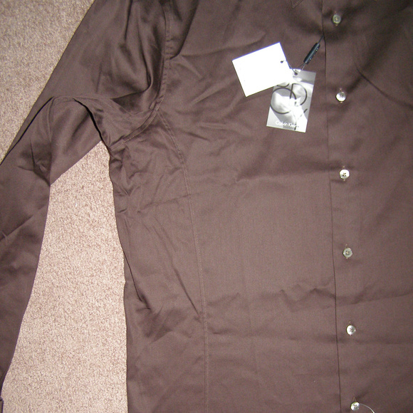 NEW Calvin Klein Slim Fit Stretch Dress Shirt 15.5 - Picture 4 of 8